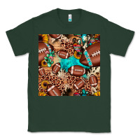 Sports Green football cactus sunflower seamless pattern Classic Tee - JahusDesignShop