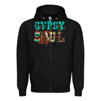 Black western gypsy soul horse roses serape aztec leopard Zipper Hoodie - Artiststas