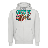 Dove Grey western gypsy soul horse roses serape aztec leopard Zipper Hoodie - Artiststas