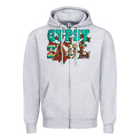 Heather Grey western gypsy soul horse roses serape aztec leopard Zipper Hoodie - Artiststas