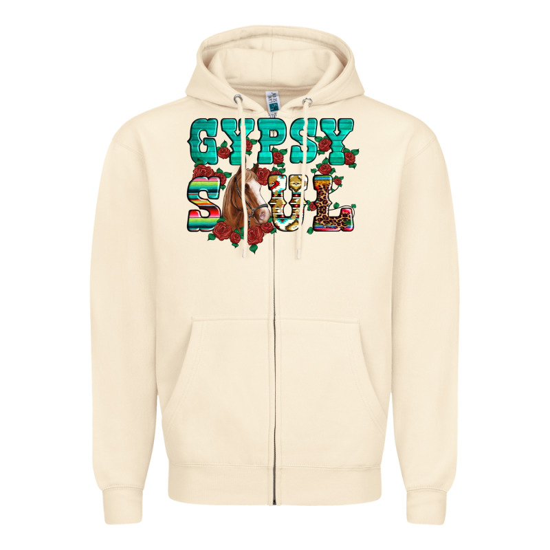 Western Gypsy Soul Horse Roses Serape Aztec Leopard Zipper Hoodie by Artiststas | Teevron