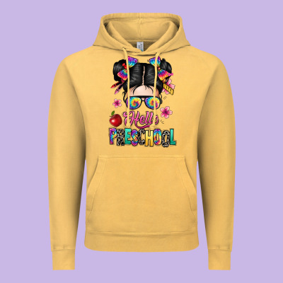 Hello Preschool Kid Vintage Hoodie Designed By Texasbilliewilder
