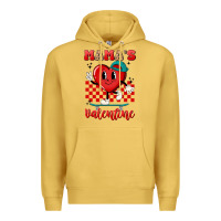 Antique Gold skater heart valentines day art Premium Hoodie - LillyAllenDesigns