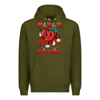 Army Green skater heart valentines day art Premium Hoodie - LillyAllenDesigns