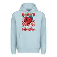 Blue Mist skater heart valentines day art Premium Hoodie - LillyAllenDesigns
