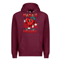 Burgundy skater heart valentines day art Premium Hoodie - LillyAllenDesigns