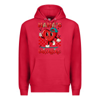 Cardinal skater heart valentines day art Premium Hoodie - LillyAllenDesigns