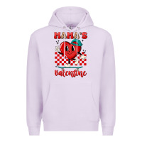 Lilac skater heart valentines day art Premium Hoodie - LillyAllenDesigns