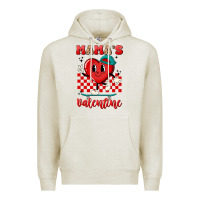 Oatmeal Heather skater heart valentines day art Premium Hoodie - LillyAllenDesigns