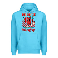 Ocean Blue skater heart valentines day art Premium Hoodie - LillyAllenDesigns