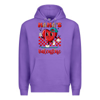 Purple skater heart valentines day art Premium Hoodie - LillyAllenDesigns