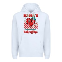 White skater heart valentines day art Premium Hoodie - LillyAllenDesigns
