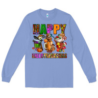 Colony Blue happy hallothanksmas Long Sleeve Tee - AdoDesignShop