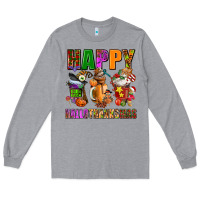 Heather Grey happy hallothanksmas Long Sleeve Tee - AdoDesignShop