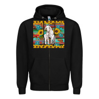 Black goats mom and baby sunflowers gemstones serape leopard glitter wooden Zipper Hoodie - Artiststas
