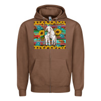 Chestnut goats mom and baby sunflowers gemstones serape leopard glitter wooden Zipper Hoodie - Artiststas