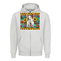 Dove Grey goats mom and baby sunflowers gemstones serape leopard glitter wooden Zipper Hoodie - Artiststas