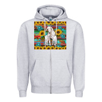 Heather Grey goats mom and baby sunflowers gemstones serape leopard glitter wooden Zipper Hoodie - Artiststas