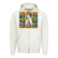 Oatmeal Heather goats mom and baby sunflowers gemstones serape leopard glitter wooden Zipper Hoodie - Artiststas