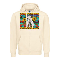 Sandshell goats mom and baby sunflowers gemstones serape leopard glitter wooden Zipper Hoodie - Artiststas