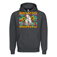 Goats Mom And Baby Sunflowers Gemstones Serape Leopard Glitter Wooden Zipper Hoodie | Teevron