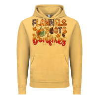 Vintage Mustard flannels boots and bonfires Vintage Hoodie - Zillion Design Studio