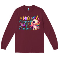 Burgundy 100 magical days of school Long Sleeve Tee - Artiststas