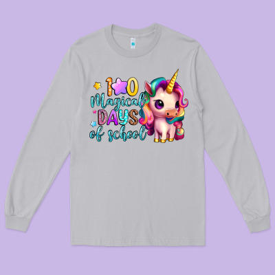 100 Magical Days Of School Long Sleeve Tee Designed By Artiststas