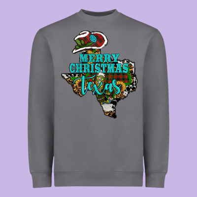 Merry Christmas Texas Heavyweight Sweatshirt Designed By Ranaportraitstore