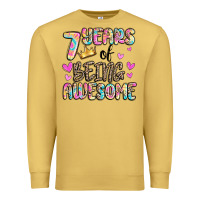 Antique Gold 7 years of being awesome Premium Sweatshirt - MaliasSmallBusiness