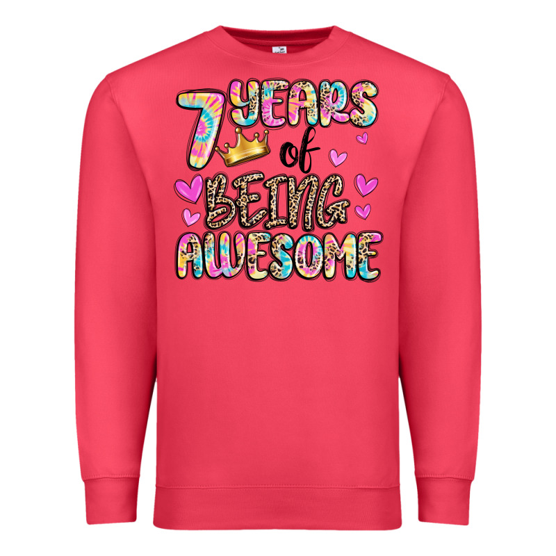 7 Years Of Being Awesome Premium Sweatshirt by MaliasSmallBusiness | Teevron