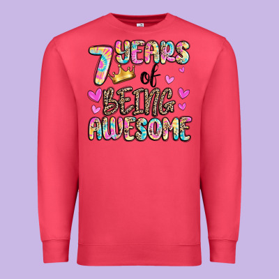 7 Years Of Being Awesome Premium Sweatshirt Designed By Maliassmallbusiness