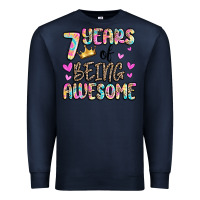 Navy 7 years of being awesome Premium Sweatshirt - MaliasSmallBusiness