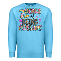 Ocean Blue 7 years of being awesome Premium Sweatshirt - MaliasSmallBusiness