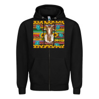 Black goat sunflowers gemstones serape leopard glitter Zipper Hoodie - Artiststas