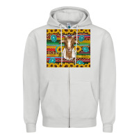 Dove Grey goat sunflowers gemstones serape leopard glitter Zipper Hoodie - Artiststas