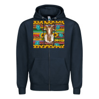 Navy goat sunflowers gemstones serape leopard glitter Zipper Hoodie - Artiststas