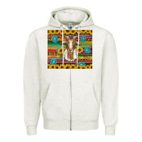 Oatmeal Heather goat sunflowers gemstones serape leopard glitter Zipper Hoodie - Artiststas