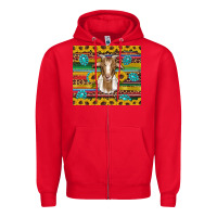 Red goat sunflowers gemstones serape leopard glitter Zipper Hoodie - Artiststas
