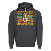 Goat Sunflowers Gemstones Serape Leopard Glitter Zipper Hoodie | Teevron