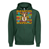 Sports Green goat sunflowers gemstones serape leopard glitter Zipper Hoodie - Artiststas