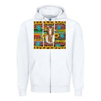White goat sunflowers gemstones serape leopard glitter Zipper Hoodie - Artiststas