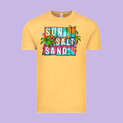 Sun Salt Sand Summer Vintage Tee Designed By Zillion Design Studio