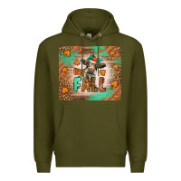 Army Green Western Hay Fall Cow Premium Hoodie - LillyAllenDesigns