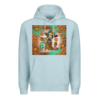 Blue Mist Western Hay Fall Cow Premium Hoodie - LillyAllenDesigns