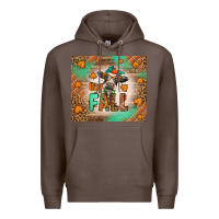 Coffee Western Hay Fall Cow Premium Hoodie - LillyAllenDesigns