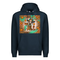 Navy Western Hay Fall Cow Premium Hoodie - LillyAllenDesigns