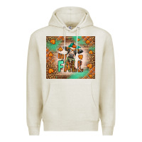Oatmeal Heather Western Hay Fall Cow Premium Hoodie - LillyAllenDesigns