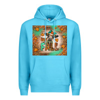 Ocean Blue Western Hay Fall Cow Premium Hoodie - LillyAllenDesigns