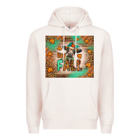 Pale Pink Western Hay Fall Cow Premium Hoodie - LillyAllenDesigns